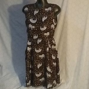 Sloth skater dress with pockets teacher knee